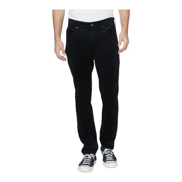 Paige Men's Lennox Corduroy Slim Fit Stretch Pants Black US 33 - Picture 1 of 15
